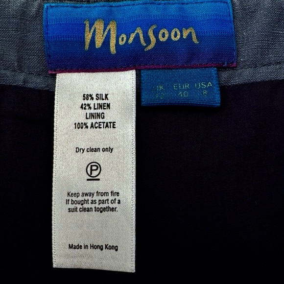 Monsoon Silk Maxi Skirt Navy Size 8 - Picture 10 of 13